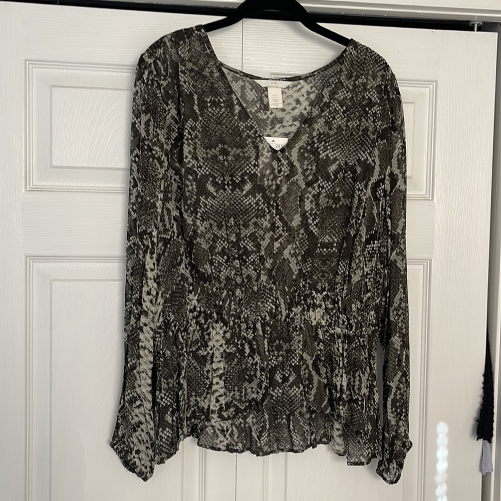 NWT - Snakeskin Blouse